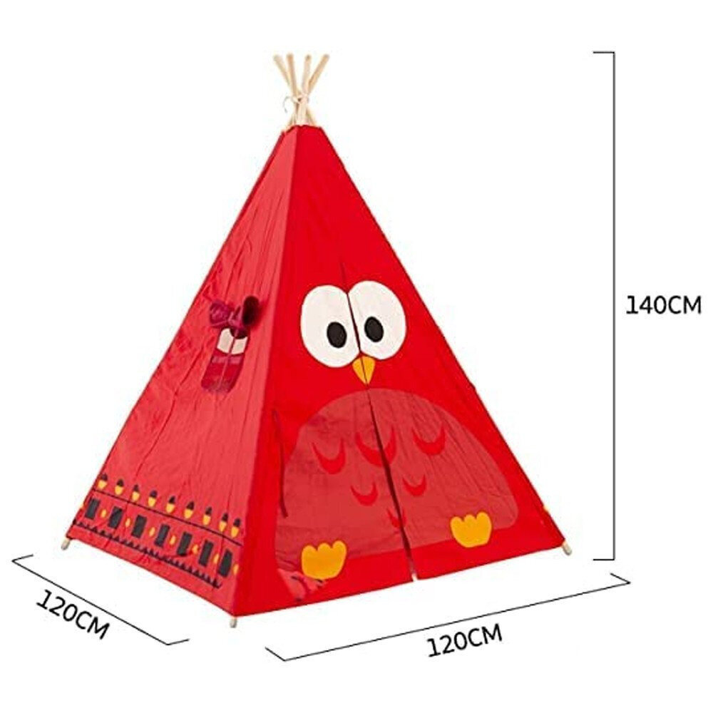 Vaikiška palapinė su pelėdos raštu Arkmiido, raudona kaina ir informacija | Vaikų žaidimų nameliai | pigu.lt