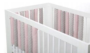 Minkšta kūdikio lovytės apsauga Babymam, 33x16 cm, pink/gray kaina ir informacija | Saugos varteliai, apsaugos | pigu.lt