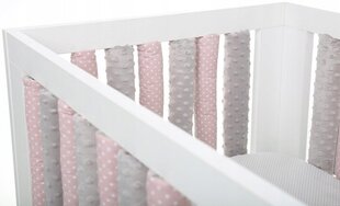 Minkšta kūdikio lovytės apsauga Babymam, 33x16 cm, pink/gray kaina ir informacija | Saugos varteliai, apsaugos | pigu.lt