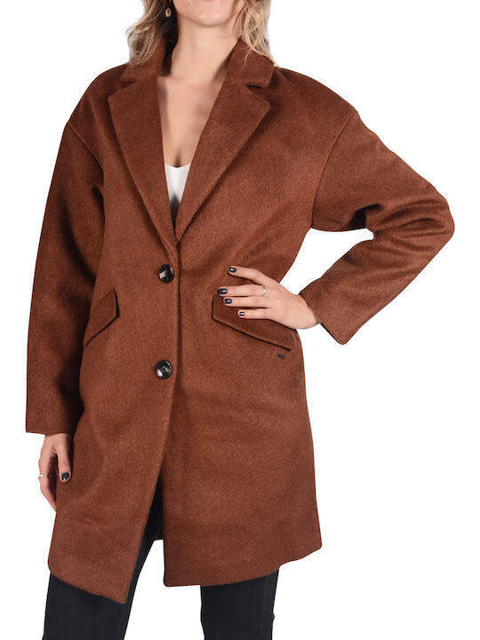 Tom Tailor paltas moterims, rudas kaina ir informacija | Paltai moterims | pigu.lt