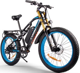 Электровелосипед CYSUM M900 Plus, 26", черный, 1000 Вт, 17 Ач LG цена и информация | Электровелосипеды | pigu.lt