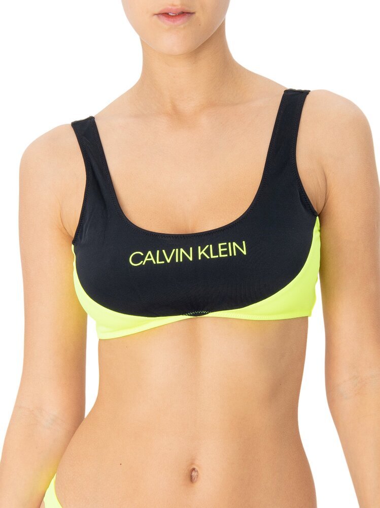 Calvin Klein maudymosi liemenėlė moterims KW0KW00898, juoda kaina ir informacija | Maudymosi kostiumėliai | pigu.lt