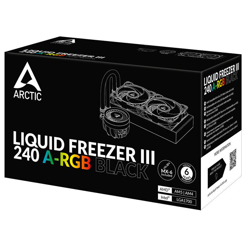 Arctic Liquid Freezer III 240 A-RGB Black ACFRE00142A kaina ir informacija | Procesorių aušintuvai | pigu.lt