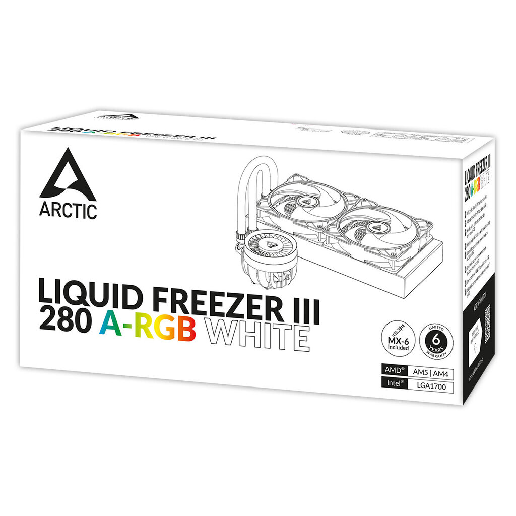 Arctic Liquid Freezer III 280 A-RGB White ACFRE00151A kaina ir informacija | Procesorių aušintuvai | pigu.lt