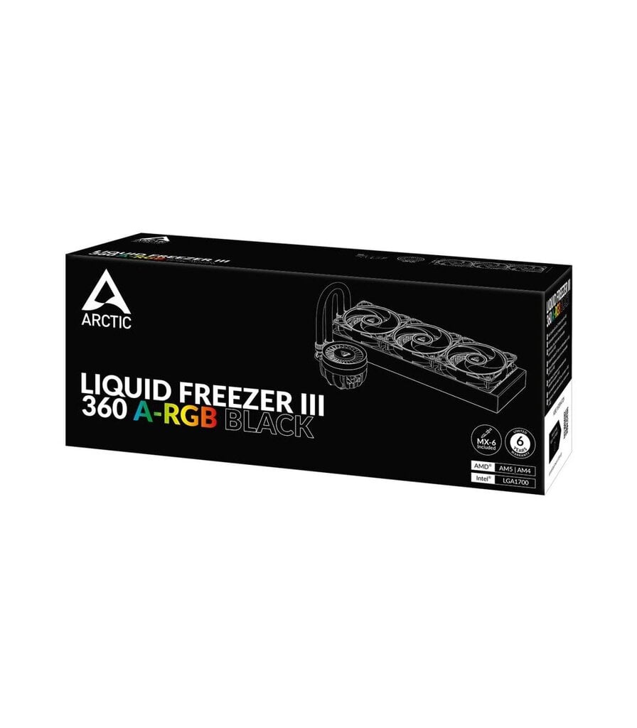 Arctic Liquid Freezer III 360 A-RGB Black (ACFRE00144A) kaina ir informacija | Procesorių aušintuvai | pigu.lt