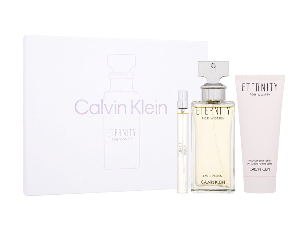 Rinkinys Calvin Klein Eternity moterims: kvapusis vanduo EDP, 100 ml + kvapusis vanduo EDP, 10 ml + kūno losjonas, 100 ml kaina ir informacija | Kvepalai moterims | pigu.lt