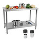 Virtuvinis darbo stalas Royal Catering RCAT-120/60, sidabrinis kaina ir informacija | Virtuvės ir valgomojo stalai, staliukai | pigu.lt