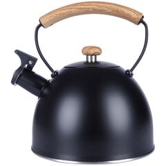 Чайник из черной стали со свистком, 2.5 л цена и информация | Чайники, кофейники | pigu.lt