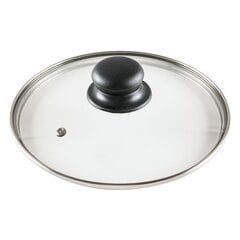 Стеклянная крышка с кнопкой вентиляции, 20 см цена и информация | Cковородки | pigu.lt