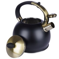 Чайник из черной стали со свистком, 3 л цена и информация | Чайники, кофейники | pigu.lt