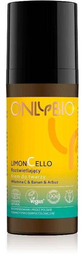 Šviečiantis veido kremas OnlyBio Limoncello, Vitamin C & Banana & Watermelon, 50 ml kaina ir informacija | Veido kremai | pigu.lt