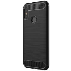 „Carbon“ твердый силиконовый чехол (TPU) - черный (Redmi 6 Pro) цена и информация | Чехлы для телефонов | pigu.lt