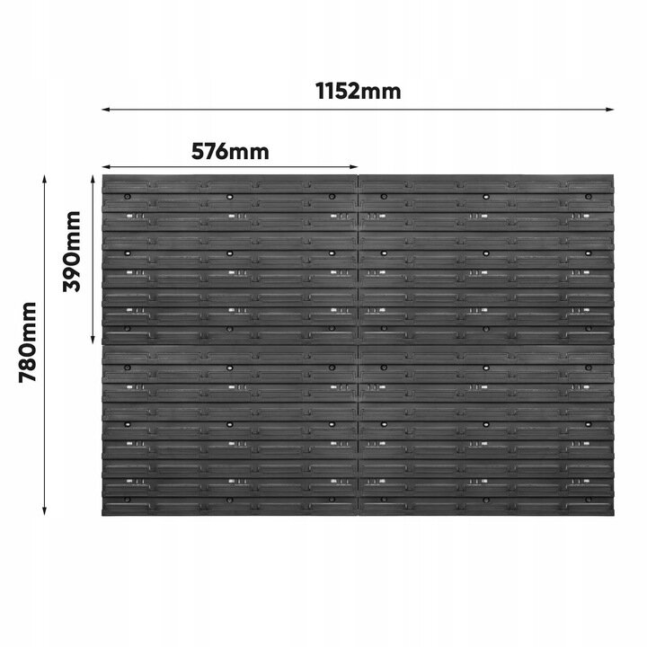 Sienelė įrankiams su įvairiomis lentynomis Pafen 1152 x 780 mm kaina ir informacija | Įrankių dėžės, laikikliai | pigu.lt