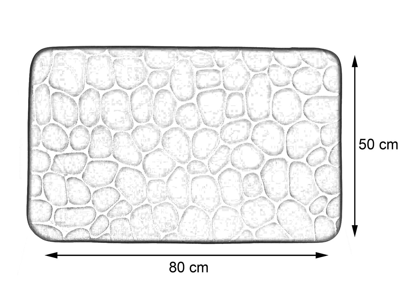 Vonios kilimėlis 50x80 akmenų juodas kaina ir informacija | Vonios kambario aksesuarai | pigu.lt