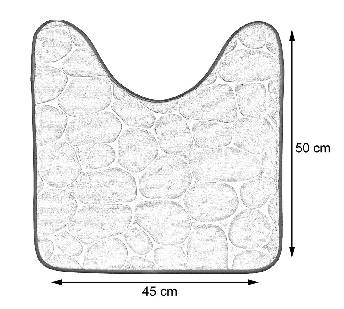 Kilimėlis tualetui 45x50 cm kaina ir informacija | Vonios kambario aksesuarai | pigu.lt