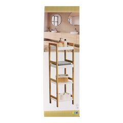 4 pakopų lentyna Baltas bambukas kaina ir informacija | Vonios kambario aksesuarai | pigu.lt