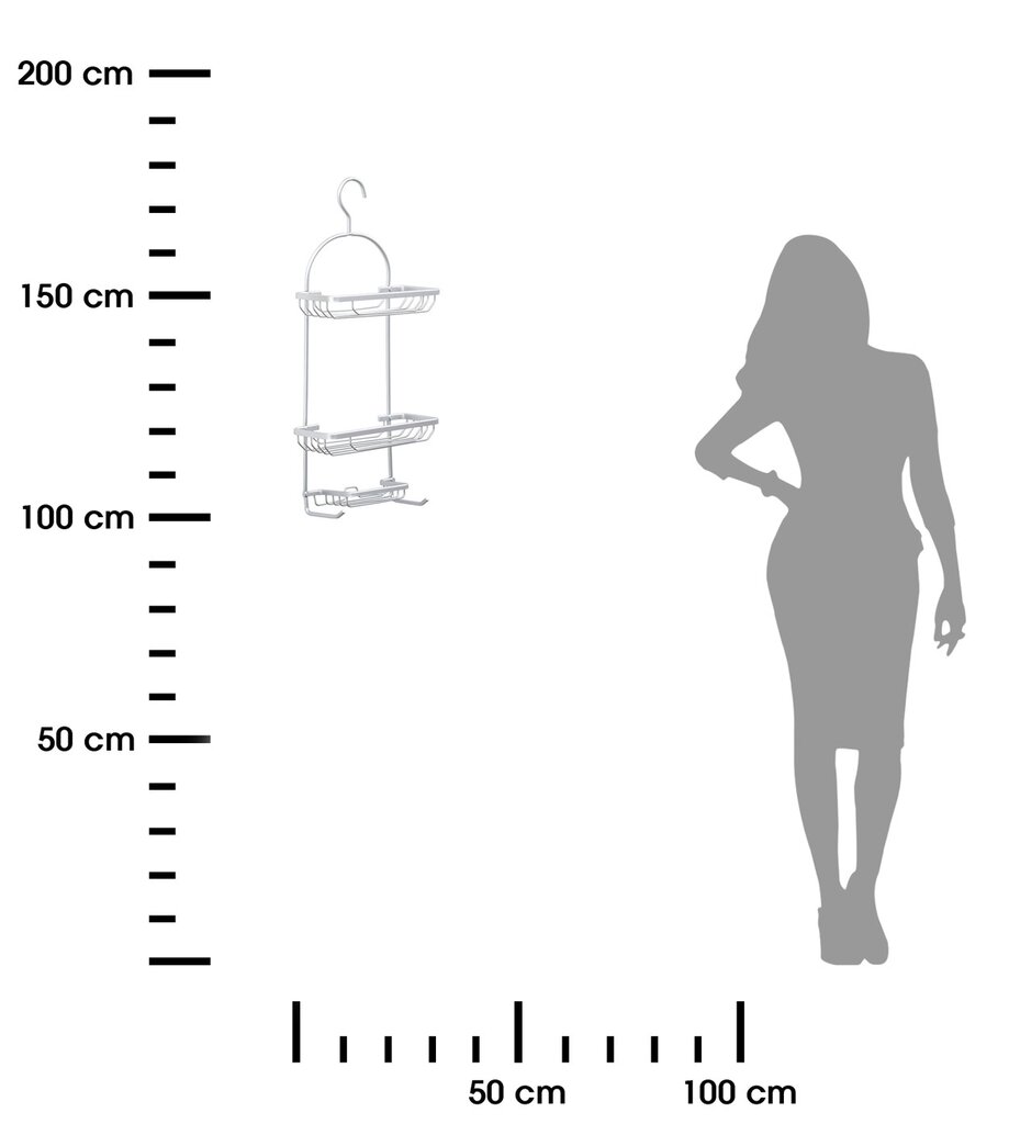 Trijų pakopų sieninė lentyna kaina ir informacija | Vonios kambario aksesuarai | pigu.lt