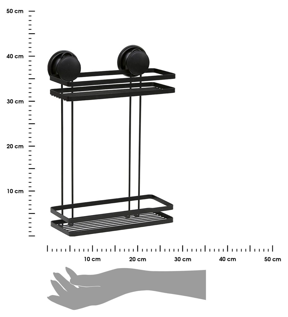 Dviejų aukštų pakabinama lentyna Ortiz kaina ir informacija | Vonios kambario aksesuarai | pigu.lt