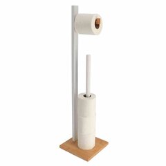 Baltas bambuko tualetinio popieriaus stovas kaina ir informacija | Vonios kambario aksesuarai | pigu.lt