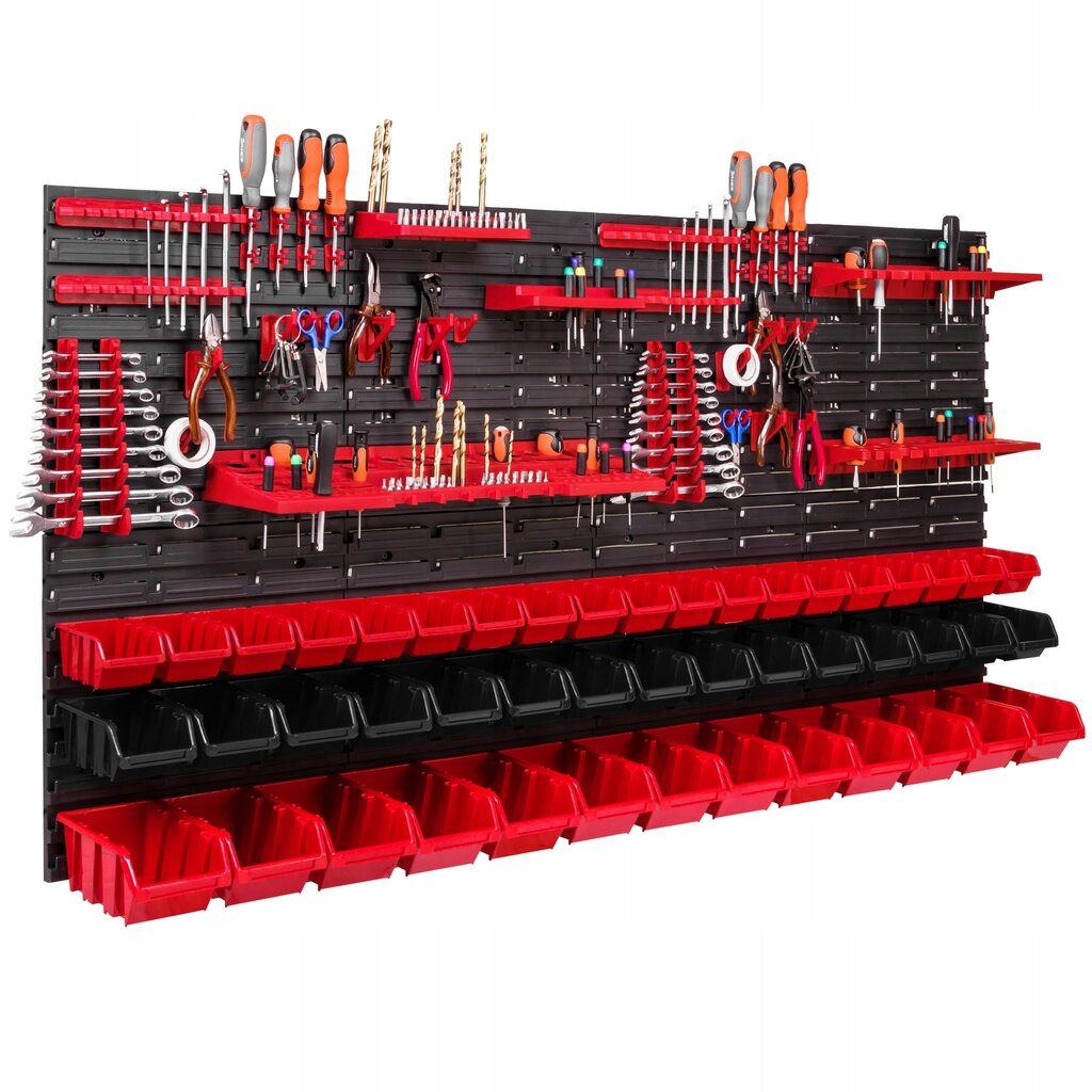 Sienelė įrankiams su įvairiomis lentynomis Fluxar 156 x 78cm kaina ir informacija | Įrankių dėžės, laikikliai | pigu.lt