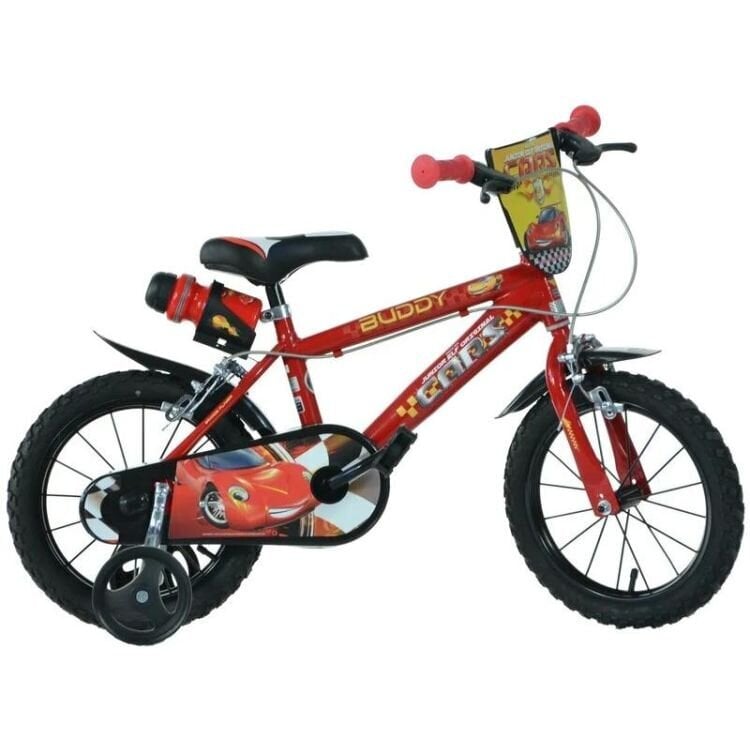 Vaikiškas dviratis Cars, 16'', raudonas kaina ir informacija | Dviračiai | pigu.lt
