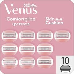 Бритвенные головки Gillette Venus Comfortglide Spa Breeze для женщин, 10 шт. цена и информация | Косметика и средства для бритья | pigu.lt