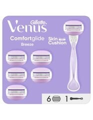 Skutimosi galvutės Gillette Venus Comfortglide Breeze moterims, 6 vnt. kaina ir informacija | Skutimosi priemonės ir kosmetika | pigu.lt