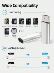 Адаптер переходник micro USB на USB Type-C, Electronics LV-376, серебряный цена и информация | Адаптеры, USB-разветвители | pigu.lt