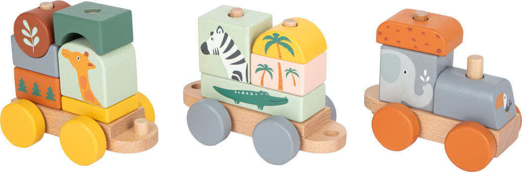 Medinis traukinys Small Foot Safari su priedais цена и информация | Žaislai kūdikiams | pigu.lt