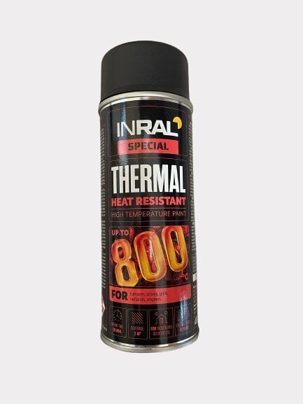 Karščiui atsparūs dažai, Inral thermal, juoda, 400 ml цена и информация | Dažai | pigu.lt