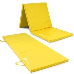 Gimnastikos čiužinys Hop-Sport, 180 x 60 cm, geltonas kaina ir informacija | Kilimėliai sportui | pigu.lt