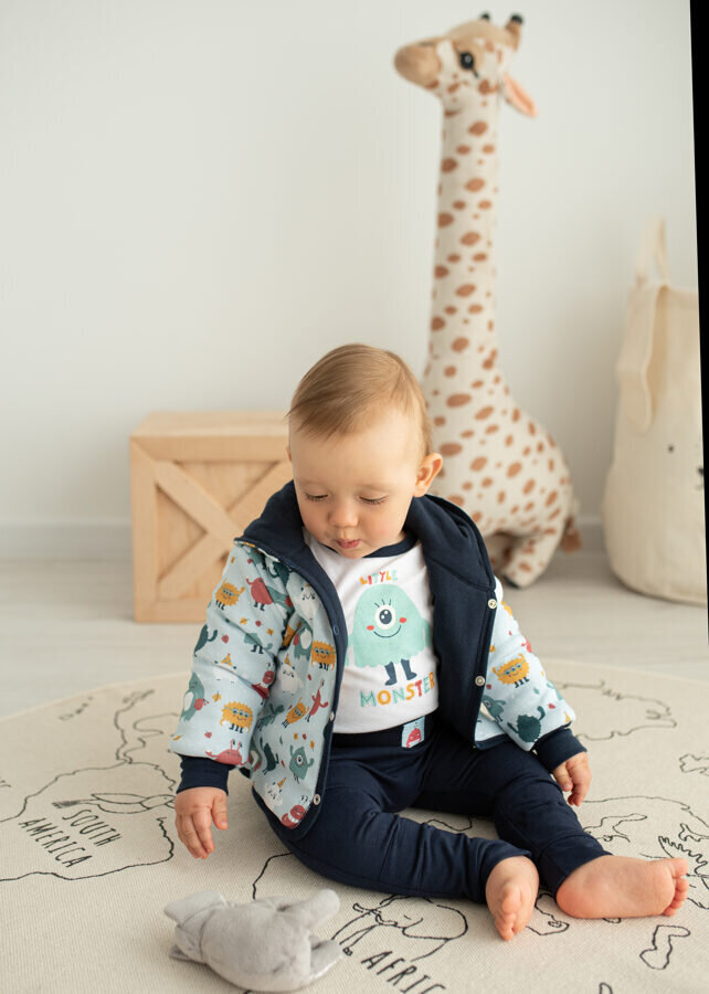 Bluzonas berniukams Nini ABN-3316, mėlynas kaina ir informacija | Megztiniai, bluzonai, švarkai kūdikiams | pigu.lt
