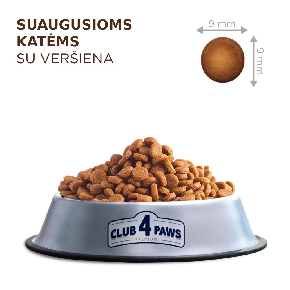 Club 4 Paws Premium suaugusioms katėms su veršiena, 900 g kaina ir informacija | Sausas maistas katėms | pigu.lt