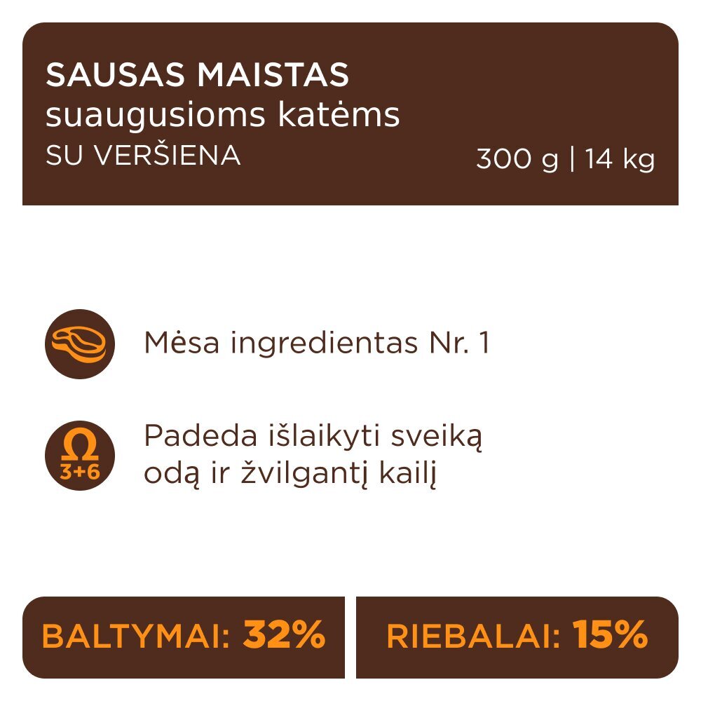 Club 4 Paws Premium suaugusioms katėms su veršiena, 900 g kaina ir informacija | Sausas maistas katėms | pigu.lt