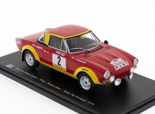 Kolekcinis Modeliukas Fiat 124 Abarth Spider Rallye Portugal 1974, Raudona kaina ir informacija | Kolekciniai modeliukai | pigu.lt