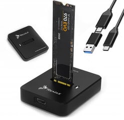 Reagle M.2 SATA NGFF SSD adapteris "2-in-1" USB-C 3.2 ir USB-A 10 Gb/s disko lizdas цена и информация | Адаптеры, USB-разветвители | pigu.lt