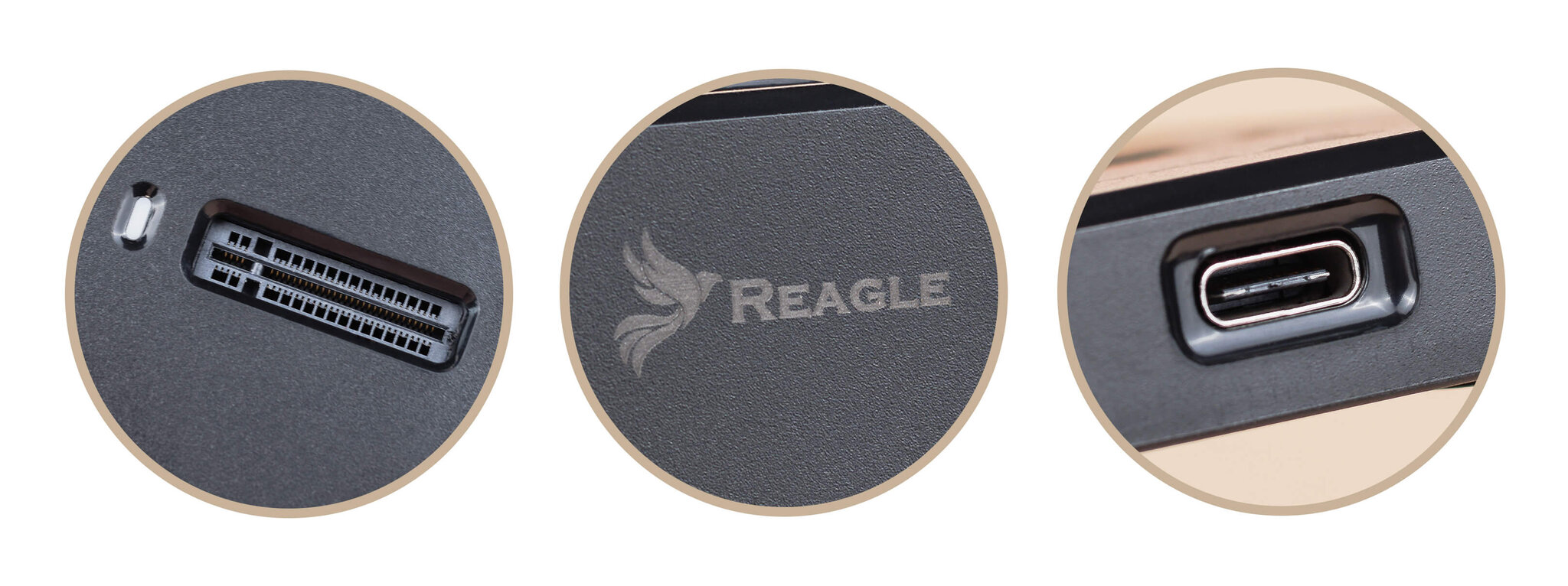 Reagle M.2 SATA NGFF SSD adapteris "2-in-1" USB-C 3.2 ir USB-A 10 Gb/s disko lizdas kaina ir informacija | Adapteriai, USB šakotuvai | pigu.lt