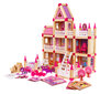 Medinių kaladėlių rinkinys lėlių namas su baldais, 268 el. kaina ir informacija | Žaislai mergaitėms | pigu.lt