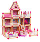 Medinių kaladėlių rinkinys lėlių namas su baldais, 268 el. kaina ir informacija | Žaislai mergaitėms | pigu.lt
