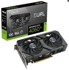 Asus Dual GeForce RTX 4060 Ti EVO OC Edition (90YV0J49-M0NA00) kaina ir informacija | Vaizdo plokštės (GPU) | pigu.lt