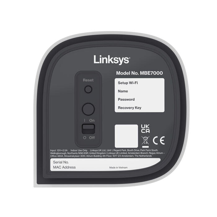 Linksys Velop Pro 7 Tri-band MBE7001-KE kaina ir informacija | Maršrutizatoriai (routeriai) | pigu.lt