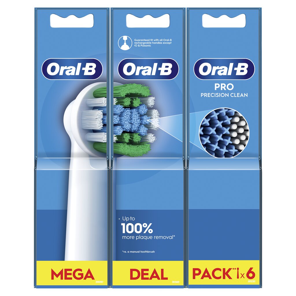 Oral-B EB20-6 Precision Clean Pro kaina ir informacija | Elektrinių dantų šepetėlių antgaliai | pigu.lt