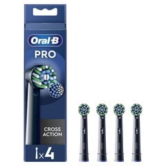 Oral-B EB50-4 Cross Action Pro Black kaina ir informacija | Elektrinių dantų šepetėlių antgaliai | pigu.lt