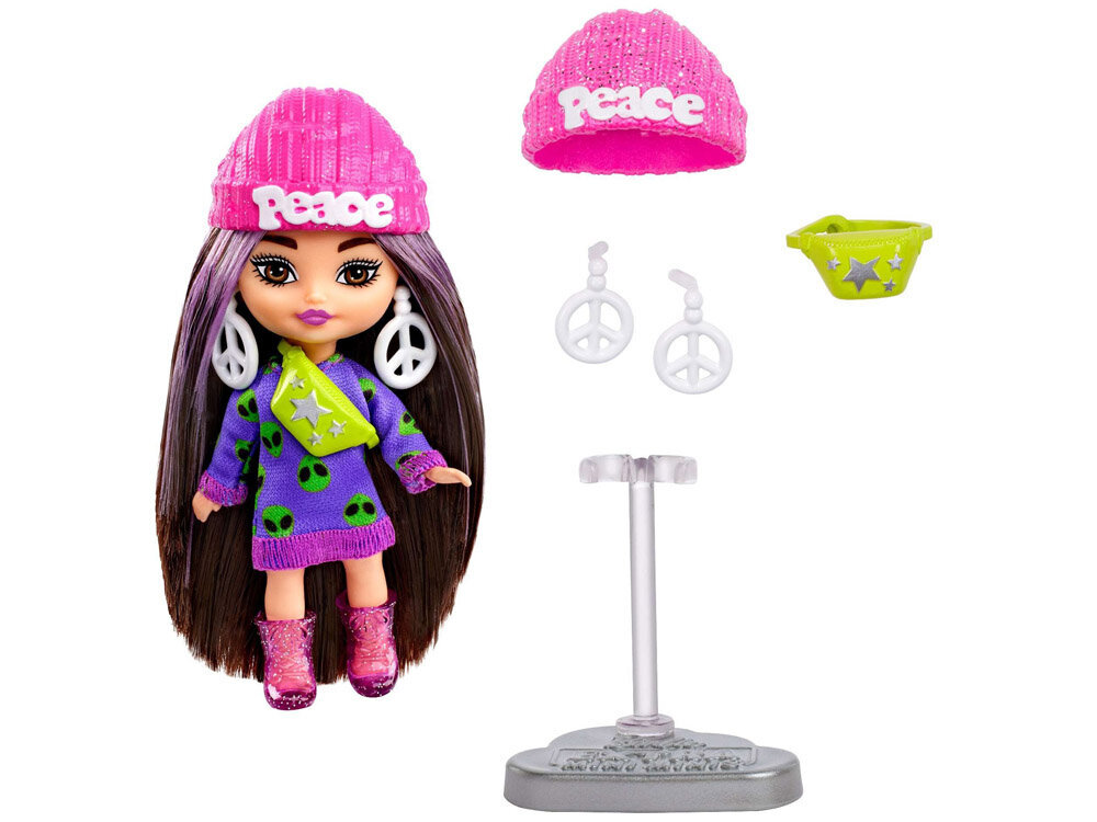 Mini lėlė Barbie Extra Mini Minis su priedais цена и информация | Žaislai mergaitėms | pigu.lt