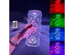 Светодиодный хрустальный ночной светильник, 16 цветов с пультом управления, Розовый бриллиант цена и информация | Настольные светильники | pigu.lt