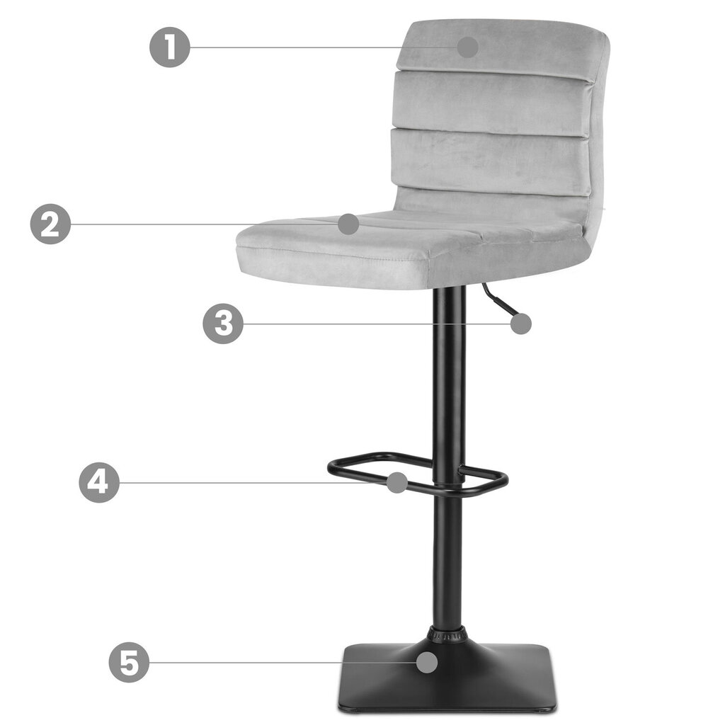 Baro kėdė Sofotel Drava, pilka kaina ir informacija | Virtuvės ir valgomojo kėdės | pigu.lt