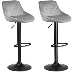 Барный стул со спинкой, 2 шт., Nerra, светло-серый цена и информация | Стулья для кухни и столовой | pigu.lt