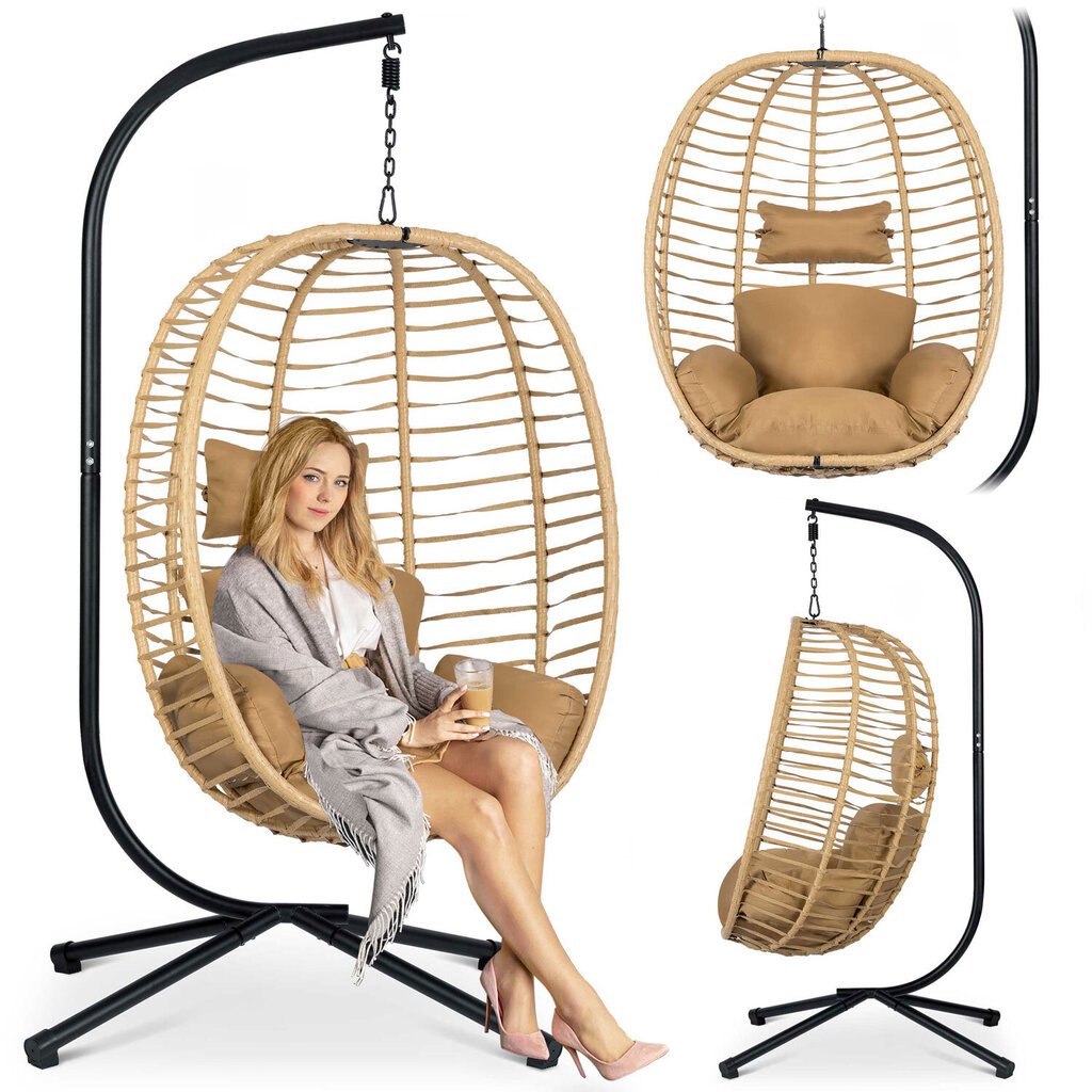 Pakabinamas krėslas Sofotel Toskana, rudas kaina ir informacija | Lauko kėdės, foteliai, pufai | pigu.lt
