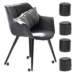 Чехлы для ножек стульев, 22 мм, черные цена и информация | Ножки для мебели | pigu.lt