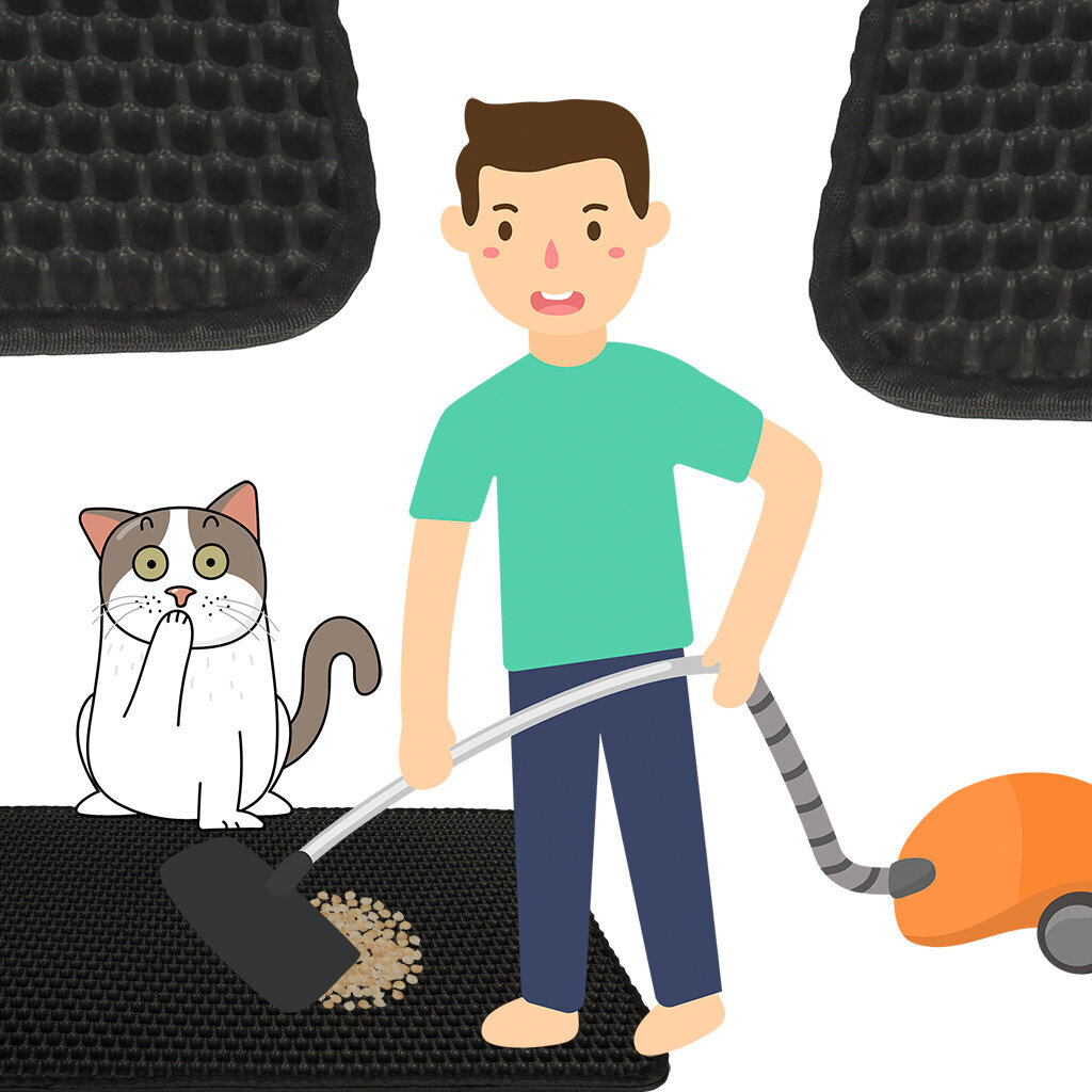 Kačių kraiko kilimėlis, 40x60 cm, juodas цена и информация | Priežiūros priemonės gyvūnams | pigu.lt